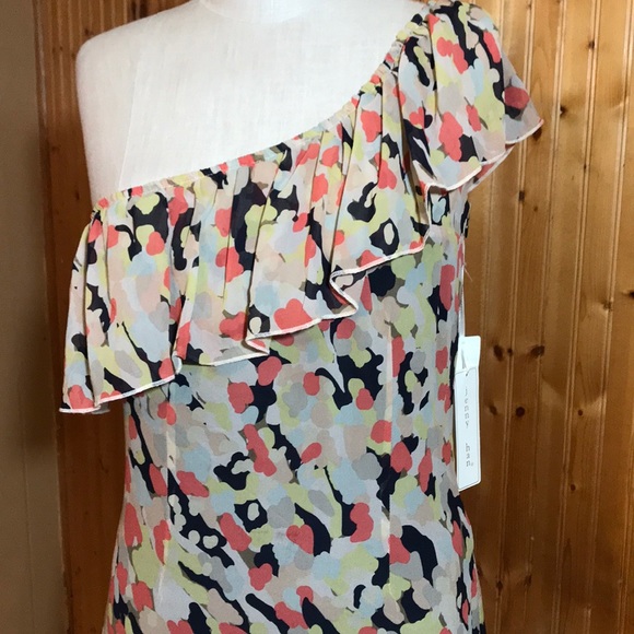 NWT XS Jenny Han Silk Asymmetrical Bouquet Dress - Picture 6 of 8